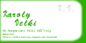 karoly velki business card